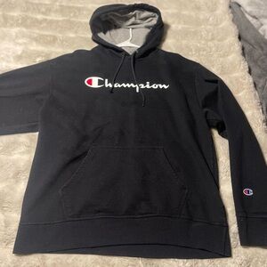 Champion Men's Black Hoodie with Logo